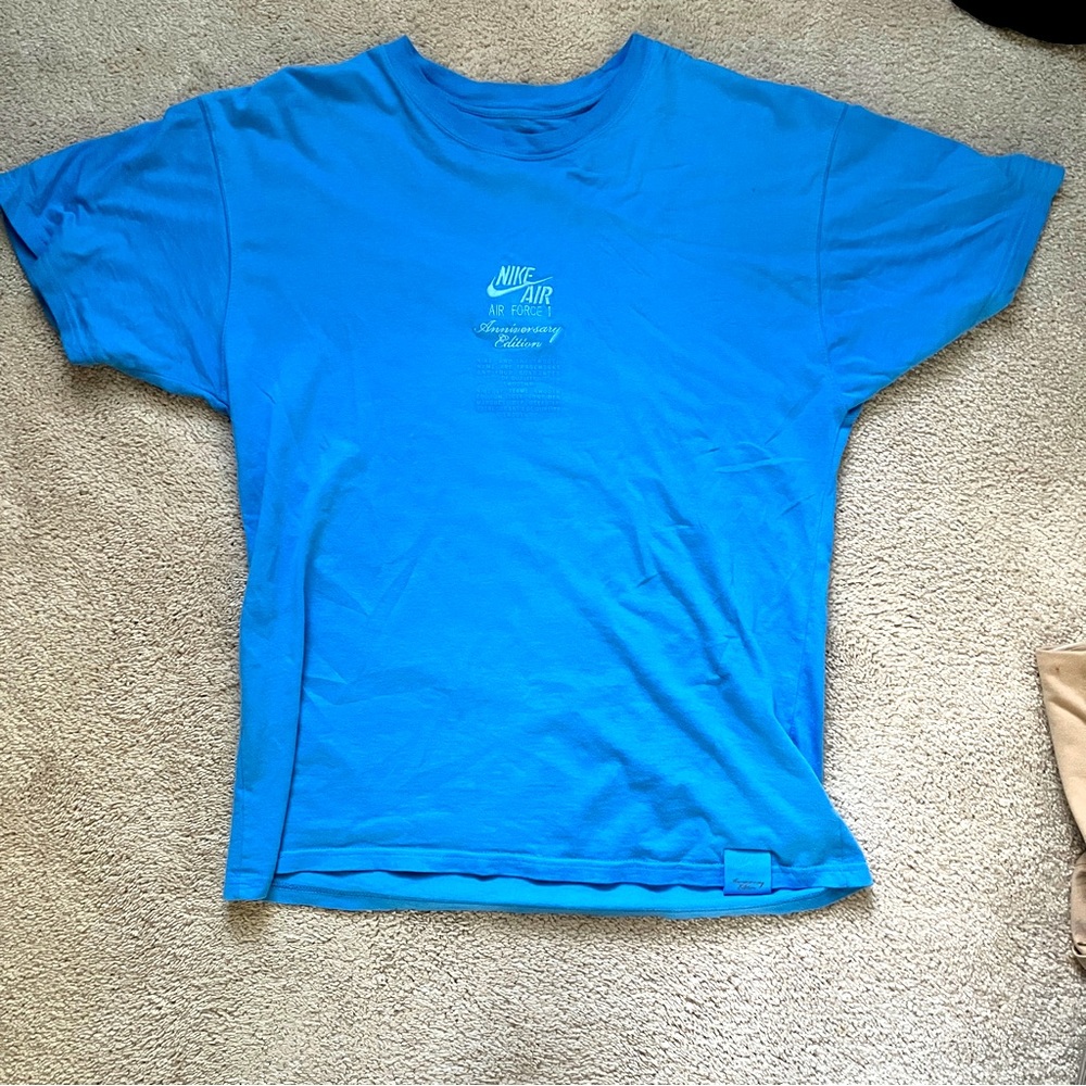Nike Air Force Light Blue Small Oversized Fit T Shirt